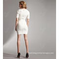 The Ladys White Bandage Dress with a Short Sleeved Dress